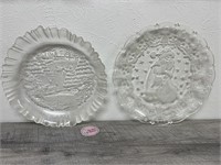 2 large beautiful clear Christmas platters