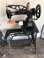 Singer treadle leather sewing machine, works