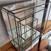 Set of 3 Signed FarberGlass Mirrored Boxes #30