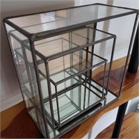 Set of Signed FarberGlass Mirrored Boxes #70
