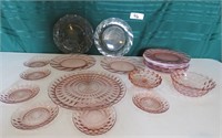 Depression Pink Glass Diamond, Twist & More