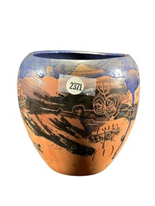 Signed Pottery Bowl Vase