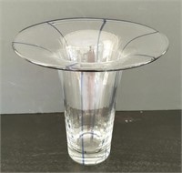 Rosenthal Clear and Blue Stripe Vase