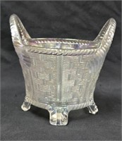 N.W. Carnival Glass White Bushel Basket