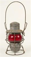 G.M.& O. Railroad Lantern w/ Ruby Globe