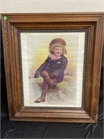 Large Wood Framed Victorian Child Print
