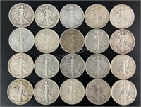 (20) Silver US Half Dollar Coins