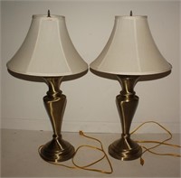 Pair of Brass End-Table Lamps