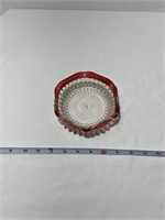 Glass Dish with red Rim