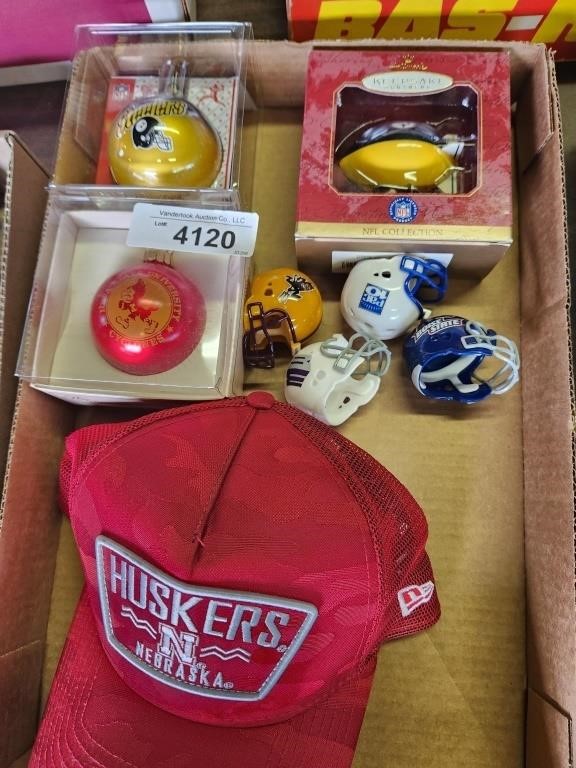 2 Vintage Steelers Football Ornaments , Iowa