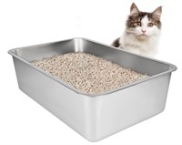 Stainless Steel Cat Litter Box, Large Metal