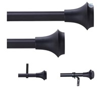 Curtain Rods for Windows 48 to 84 Inch Black