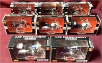 8 Harley-Davidson Die Cast Motorcycles By Maisto