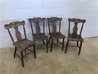 Set of 4 Plank Seat Side Chairs