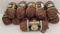 (12) Skeins Homespun Brand Soft Barley Brown Yarn