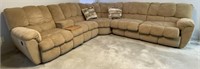 Tan Fabric Sectional Corner Sofa W/ Sleeper Bed