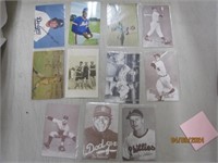 Vtg Lot Of 11 Baseball Postcards B&W