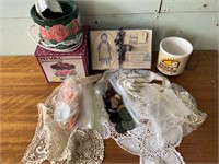 Potpourri Crock, Rag Doll Kit, Pearls, Buttons,