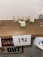 Lot of 4 Antique Plaster Sheep