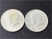 (2) 1964 (P)(D) Kennedy Half Dollars