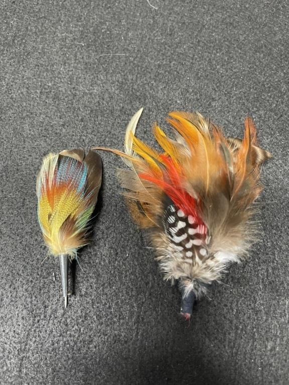 2 Feather Hat Pins