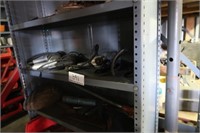 7 Shelf Metal Shelf & All items on it, Drills,Misc