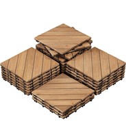 $246 12x12” Wooden Flooring Patio Deck Tiles 26PK