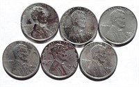 1943 USA Steel Cents Lot of 6