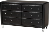Baxton Wood Contemporary Upholstered Dresser