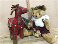 Holiday Teddy Bear and reindeer