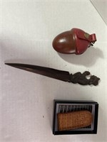 Vintage Items (carved letter holder, etc...)