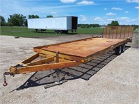 8' x 24' tandem axle flatbed trailer, ramp gate0
