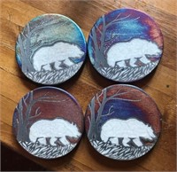 Handcrafted Signed By Artist Bear Coasters