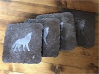 Handmade Coyote Stone Coasters