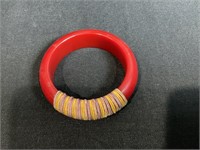 Vintage Red Bakelite Bangle Bracelet