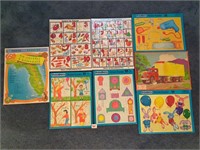 8 vintage kids puzzles