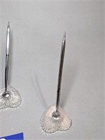 (3)Glass Heart Pen Holders