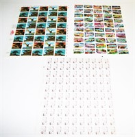 (3) Large Uncut Sheets of Stamps