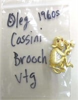 Vintage 1960s Loeg Cassini Monkey Brooch