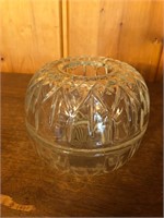 Homco Clear Glass Round Fairy Lamp Candle Holder