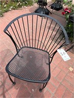 *EACH*BLACK WROUGHT-IRON PATIO SIDE CHAIRS