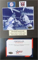 MICKEY MANTLE AND GARIN HALL OF FAME AUTOGRAPH