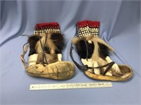 Pair of well worn mukluks with various furs    (