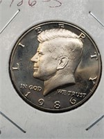 1986-S Clad Proof Kennedy Half Dollar