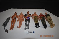 Six Vintage G.I. Joe Poseable Figurines