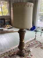 Reverse Gold Gilded Brass And Glass Table Lamp 47