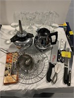 STEMWARE SET, COFFEE POTS, KITCHEN KNIVES,