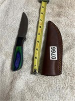 Beautiful Damascus blade knife &  sheath 766