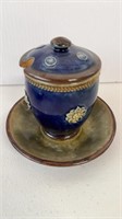 English Royal Doulton mustard pot with attached