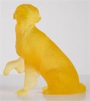 Daum Pate de Verre Golden Retriever Dog w/ Box.